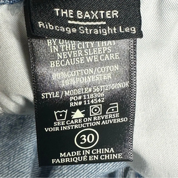 NWT Blank NYC Baxter Super High Waist Ripped Raw Hem Straight Leg Jeans Sz: 30 - Picture 14 of 15